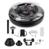 Ventilador RETRACTIL OPTO 36W CCT Blanco Negro RC - 4