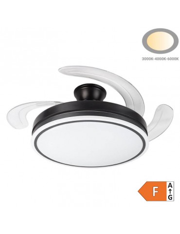Ventilador RETRACTIL Negro OPTO 36W CCT Mando - 6