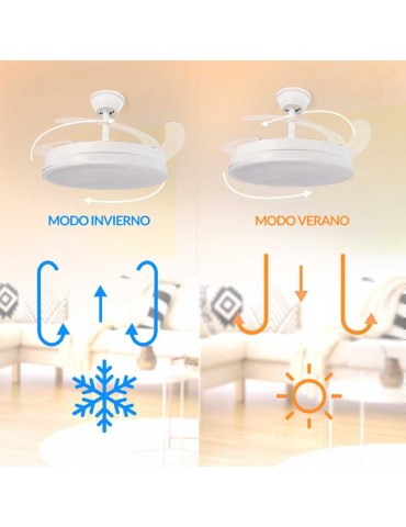Ventilador RETRACTIL Negro OPTO 36W CCT Mando - 7