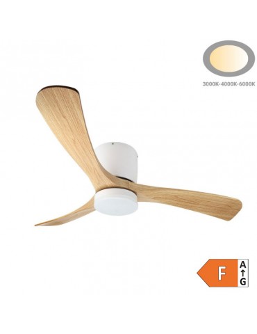Ventilador LED Madera Blanco 18W Mando RC - 7
