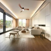 Ventilador Techo LED Negro y Madera Roble 18W CCT Mando - 11