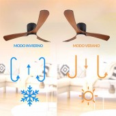 Ventilador Techo LED Negro y Madera Roble 18W CCT Mando - 13