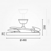Ventilador Techo RETRACTIL SLIM 36W CCT Blanco Mando RC - 4