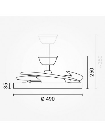 Ventilador Techo RETRACTIL SLIM 36W CCT Blanco Mando RC - 4