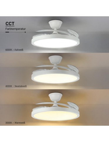 Ventilador Techo RETRACTIL SLIM 36W CCT Blanco Mando RC - 2