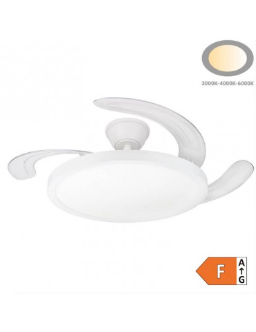 Ventilador Techo RETRACTIL SLIM 36W CCT Blanco Mando RC - 8