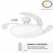 Ventilador Techo RETRACTIL SLIM 36W CCT Blanco Mando RC - 1