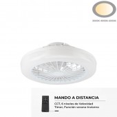 Ventilador Techo Turbo Sin Aspas 36W CCT Blanco Mando RC - 1