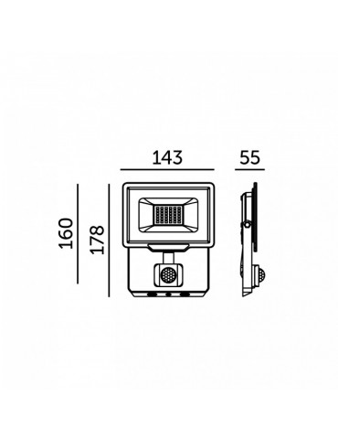 Foco Proyector LED 30W  sensor de movimiento IP65 - 5