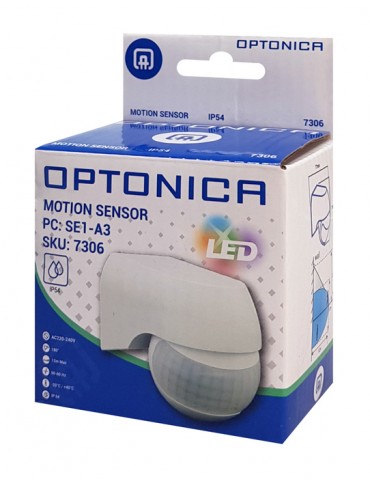 Sensor PIR movimiento superficie pared blanco IP44 - 9