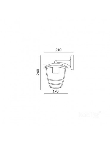 Farol pared TEVIO KD E27 Aluminio Negro - 7