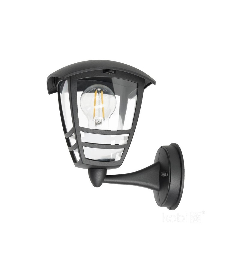 Farol pared TEVIO KG E27 Aluminio Negro - 1