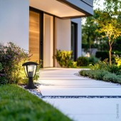 Farol exterior sobre muro E27 Aluminio IP44 - 4