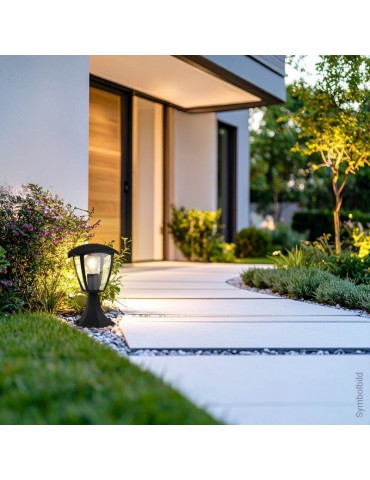 Farol exterior sobre muro E27 Aluminio IP44 - 4