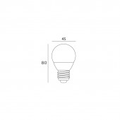 Dimensiones Bombilla LED Esférica G45 5,5W E27 HTPC Aluminio 220°