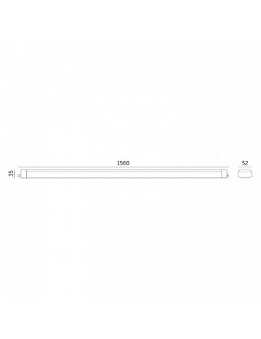 LED Lineal integrado 48W 120cm IP65 CORTEZ FC - 2
