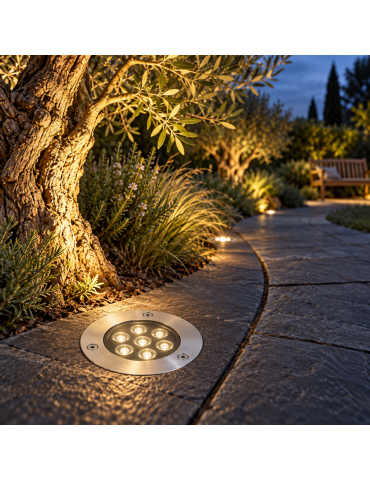 Foco Led suelo 7W Empotrable 2800K IP65 Inox - 6