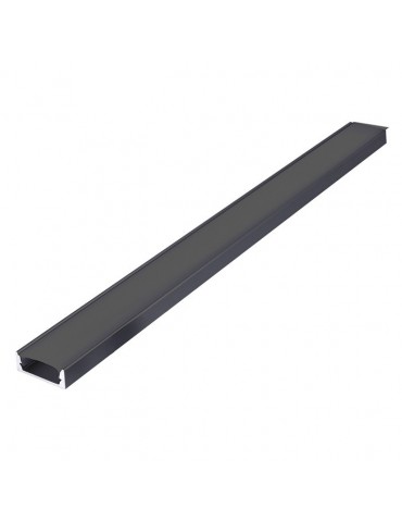 Perfil aluminio negro slim difusor negro -4