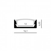 Perfil aluminio negro slim difusor negro - 3