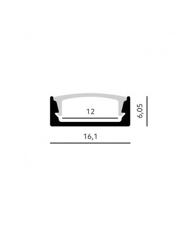 Perfil aluminio negro slim difusor negro - 3