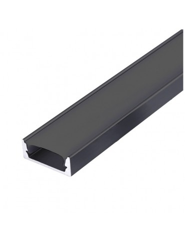 Perfil aluminio negro slim difusor negro - 1