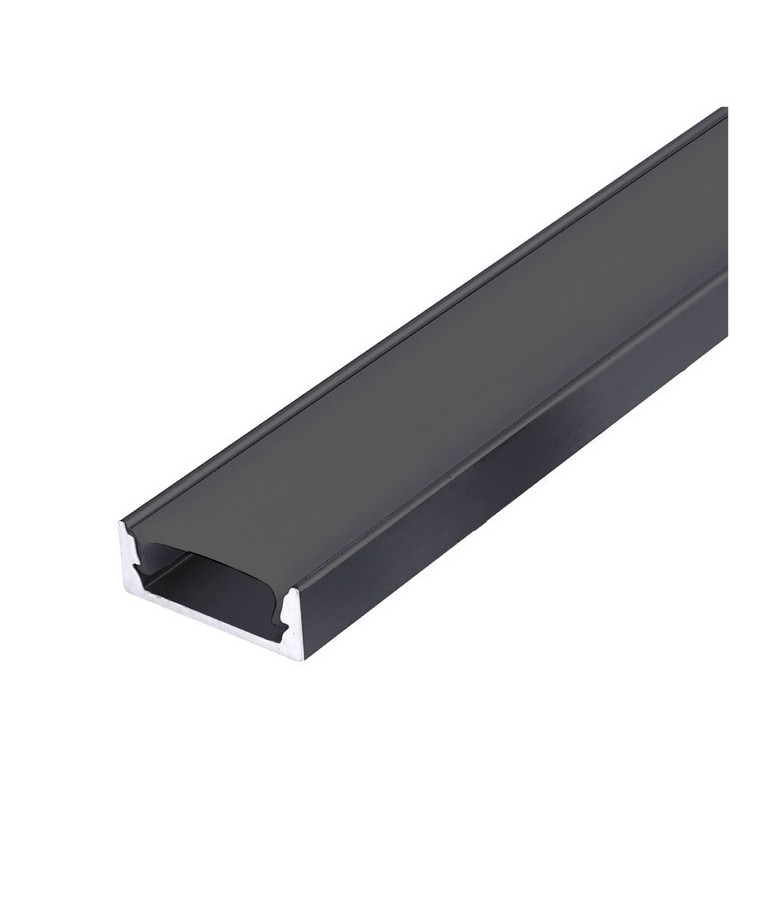 Perfil aluminio negro slim difusor negro - 1