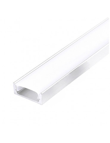 Perfil aluminio blanco slim superficie completo con difusor y accesorios - 1