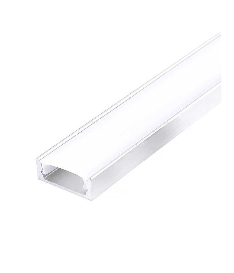 Perfil aluminio blanco slim superficie completo con difusor y accesorios - 1