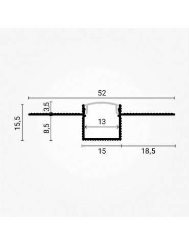 Perfil Aluminio Flexible Empotrar - 3