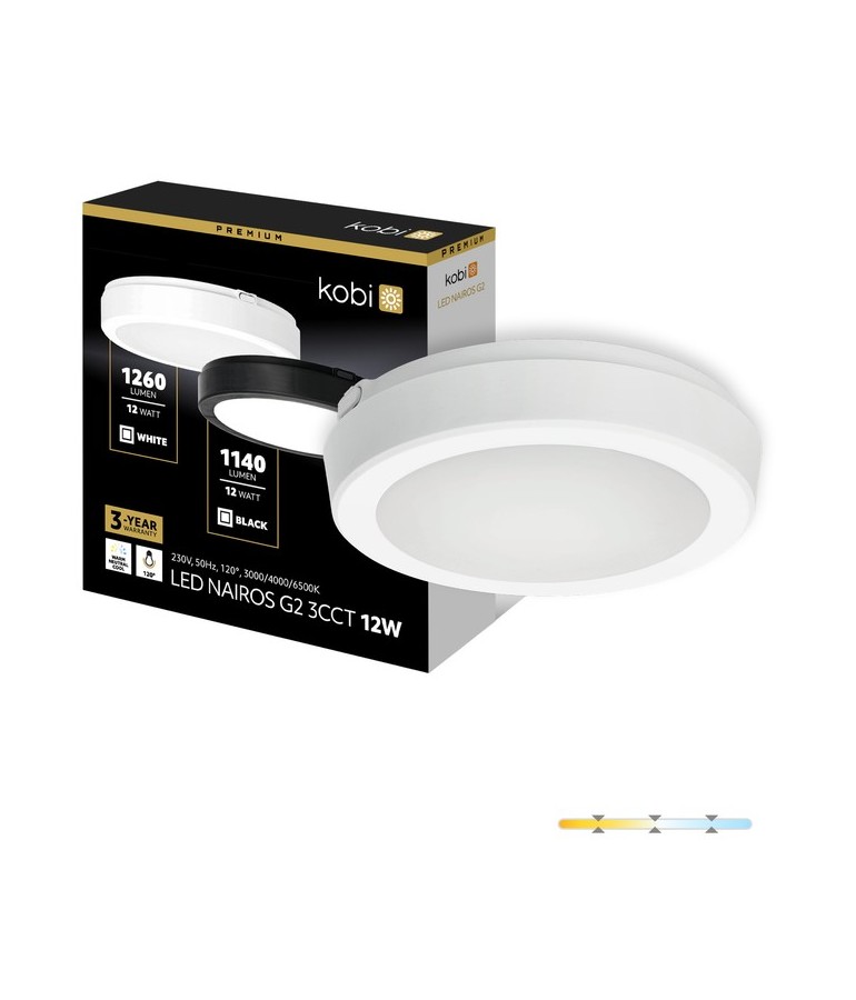 PLAFON LED TECHO Redondo Blanco NAIROS G2 12W 3CCT IP65 Premium - 7