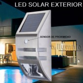 Aplique Solar LED INOX con sensor de movimiento