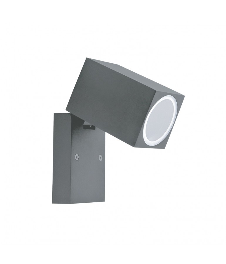 Aplique LED jardín Basculante 90º una cara QUAZAR 15 gris