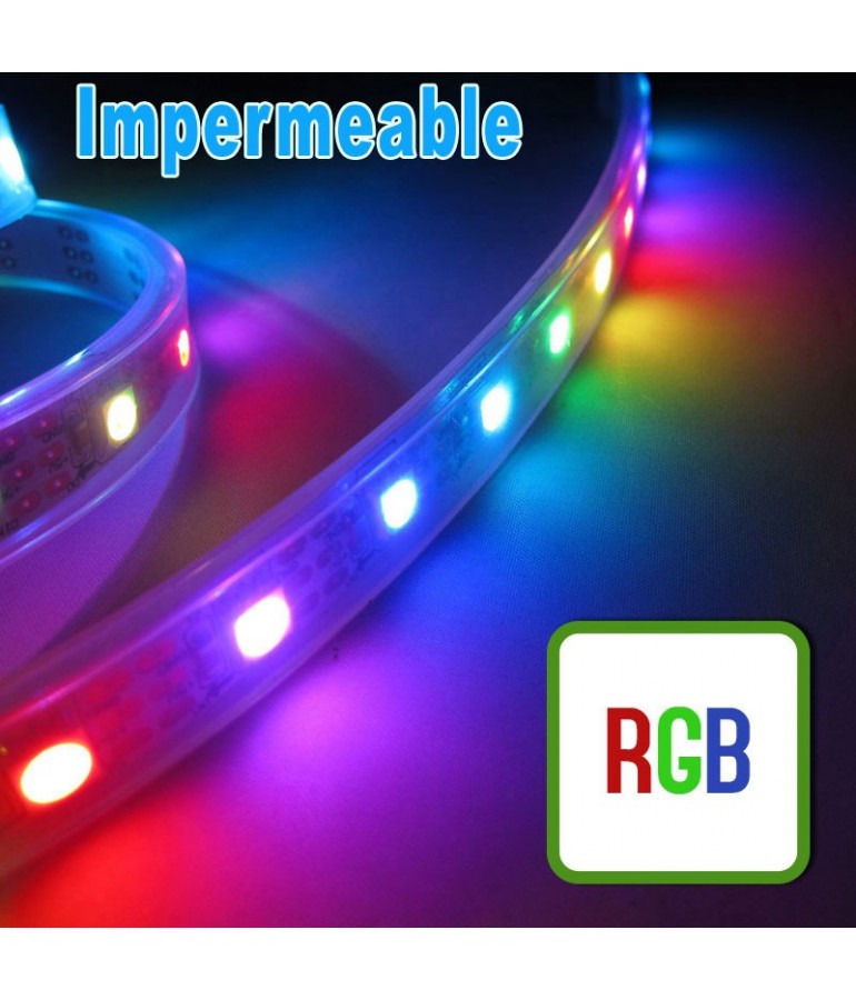 TIRA DE  LED RGB 12VDC 14,4W IP65 60LEDS  SMD5050 flexibles adhesivas