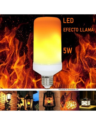 Bombilla LED EFECTO Flama 5W E27 aplicaciones