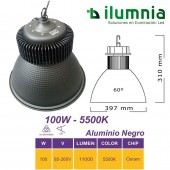 CAMPANA INDUSTRIAL LED 100W ALUMINIO BLACK