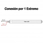 REGLETA ALUMINIO 60 cm PORTATUBO LED T8 CONEX 1 EXTREMO