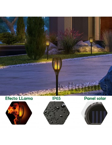 ANTORCHA SOLAR LED EFECTO FLAMA - 8