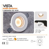 Aro de empotrar de yeso modelo Vista