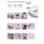 Aro de yeso empotrable cuadrado modelo Neve instrucciones