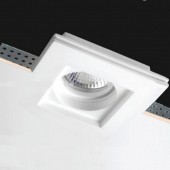 Aro de yeso empotrable cuadrado modelo Neve pintable