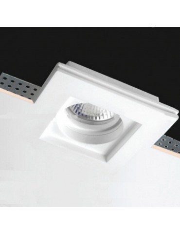 Aro de yeso empotrable cuadrado modelo Neve pintable