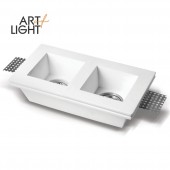 Aro rectangular empotrable de yeso modelo Torso detalle