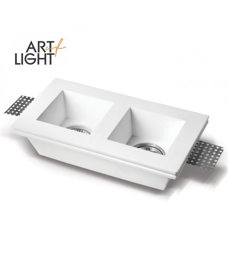 Aro rectangular empotrable de yeso modelo Torso detalle