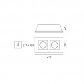 Aro rectangular empotrable de yeso modelo Torso dimensiones
