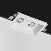 Aro rectangular empotrable de yeso modelo Fresco montaje