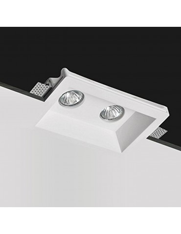 Aro rectangular empotrable de yeso modelo Fresco montaje