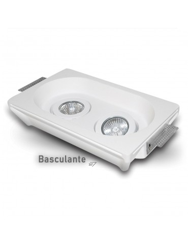Aro empotrable techo Rectangular Doble Basculante TUTTO aros orientables
