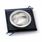 Aro empotrar basculante cristal negro detalle