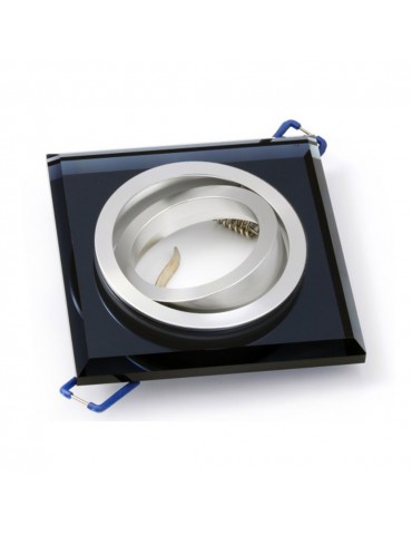 Aro empotrar basculante cristal negro detalle