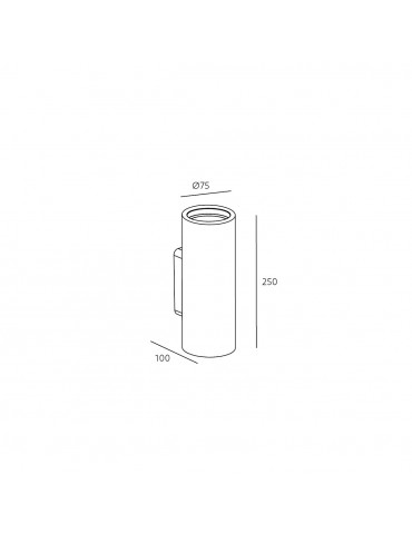 Aplique de pared yeso RIZZO Cilíndrico 2xGU10 dimensiones